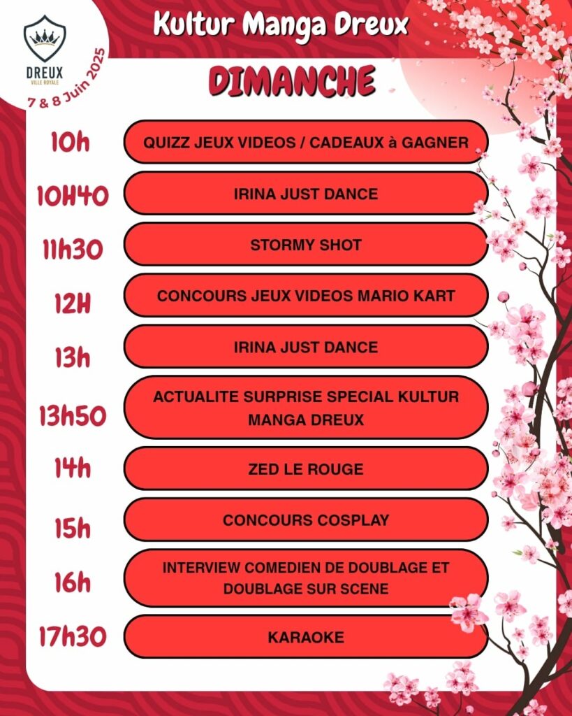 Programme scène 2025 du dimanche